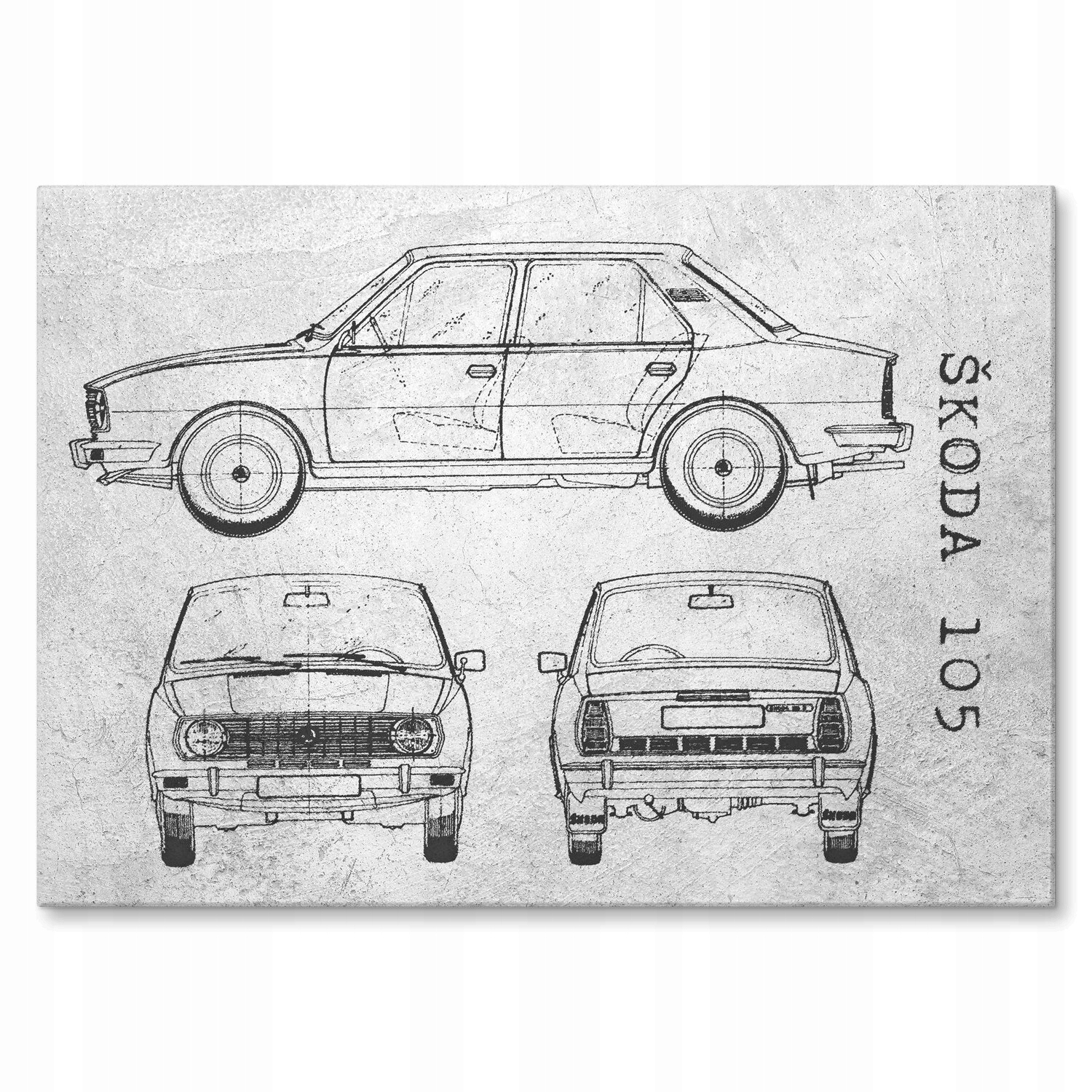 Kovový plakát Škoda 105 Auto Automobilový patent Stone Dárek 42