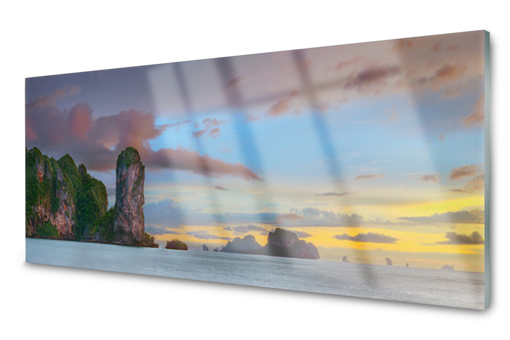 

Panel szklany do kuchni Morze Góry 125x50