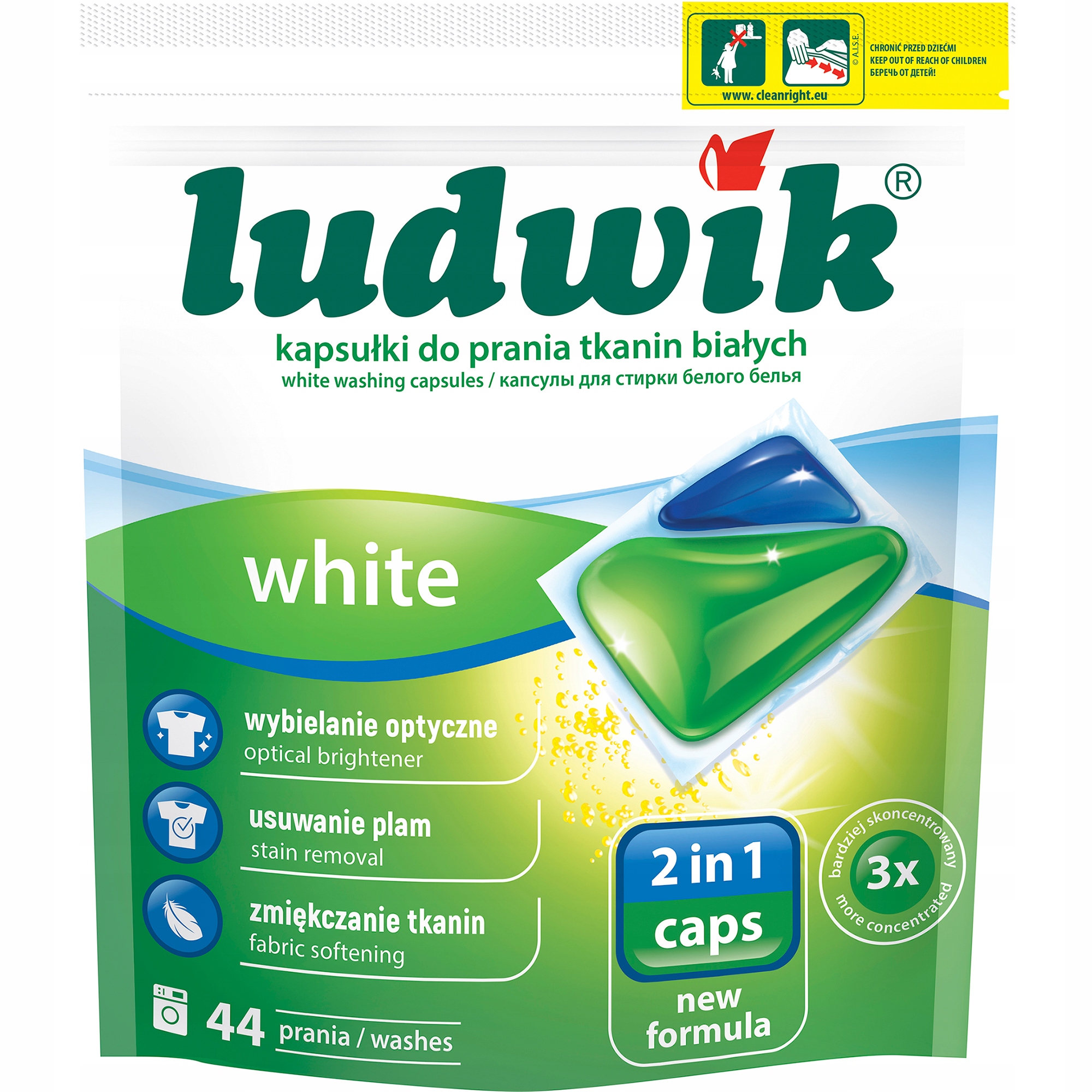 

Ludwik Kapsułki do prania białego White 2in1 44szt