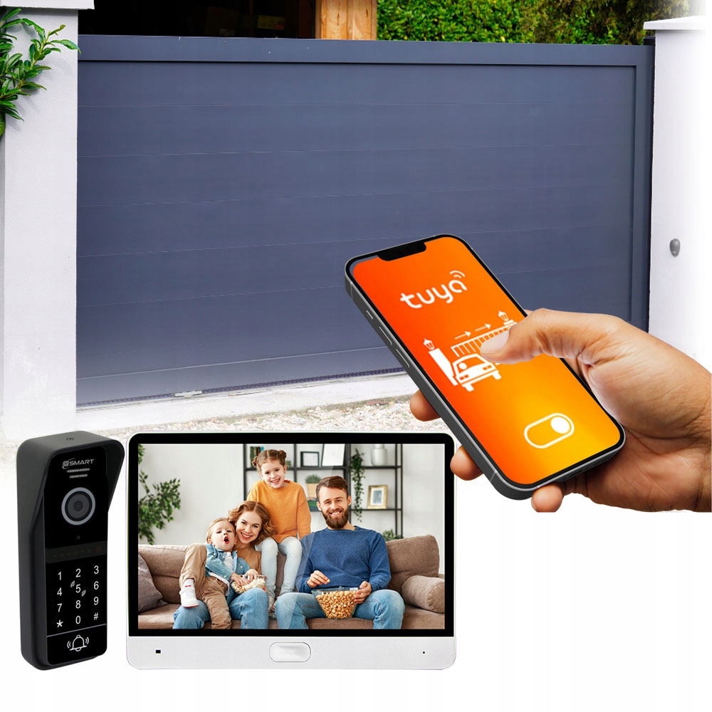 WIDEODOMOFON 8" WiFi wideodomofon TUYA APP Domofon IP Kamera furtka brama Kod producenta @Smart IP Tuya