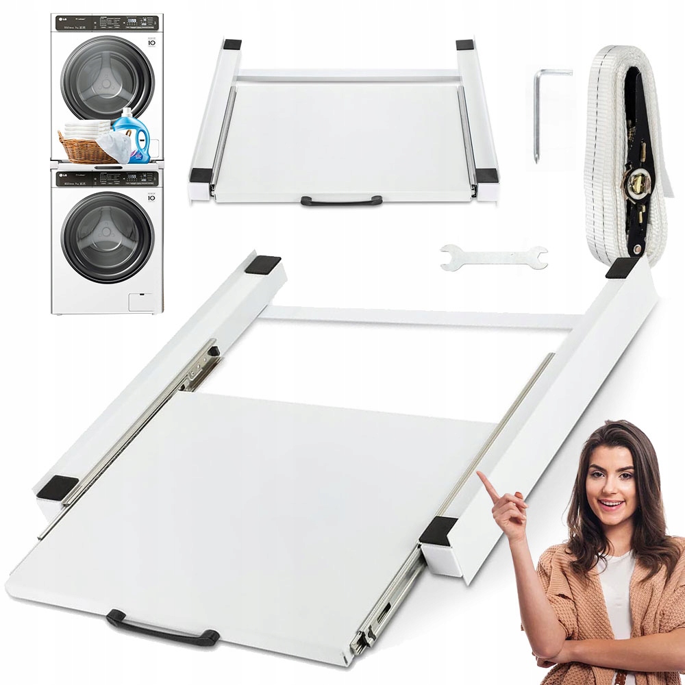Łączniki Pralki Z Suszarką Z Wysuwana Płytka Rozszerzeń +lina Mocująca 6M