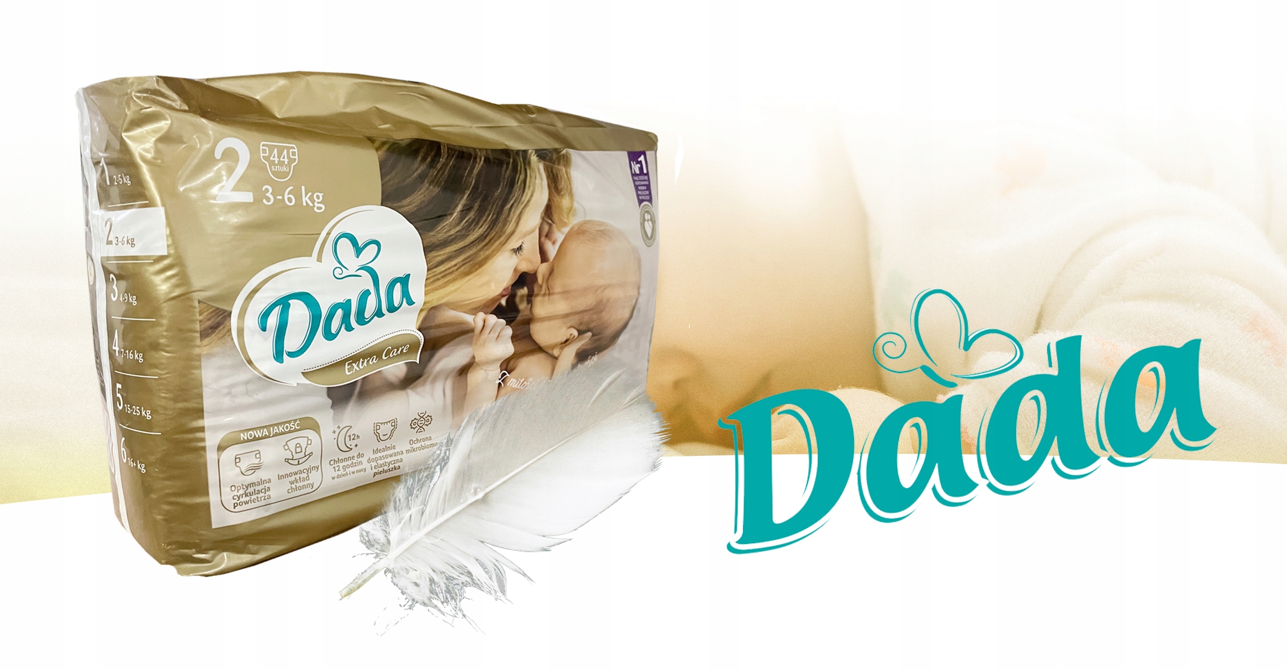 PIELUCHY PIELUSZKI DADA EXTRA CARE 2 MINI 86SZT Rozmiar Rozmiar 2