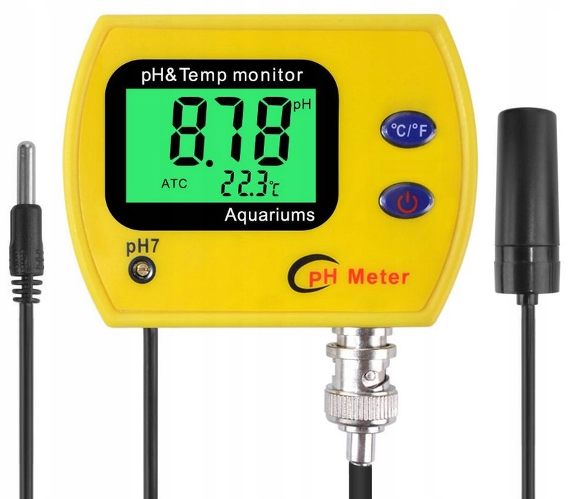 Levně Měřič teploty Ph sonda Ph akvárium