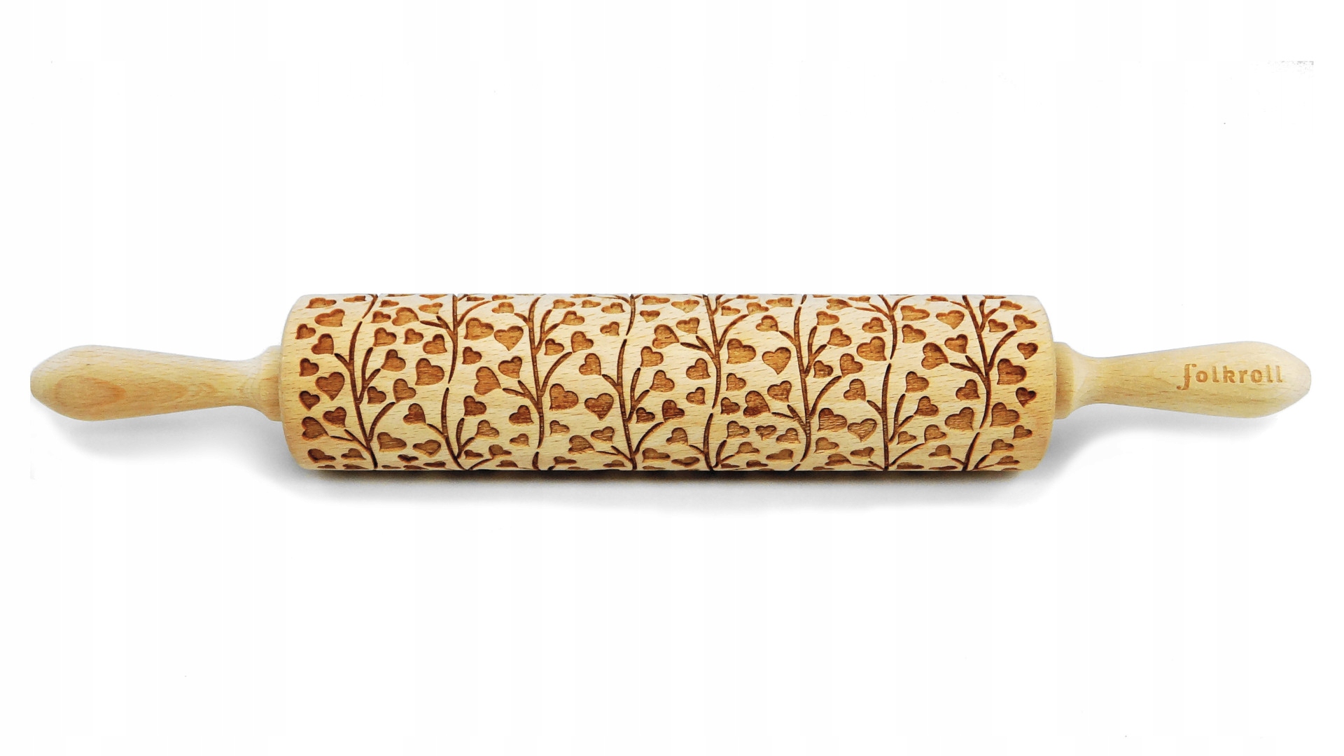 Wałek grawerowany wzór WIOSENNE SERCA, duży