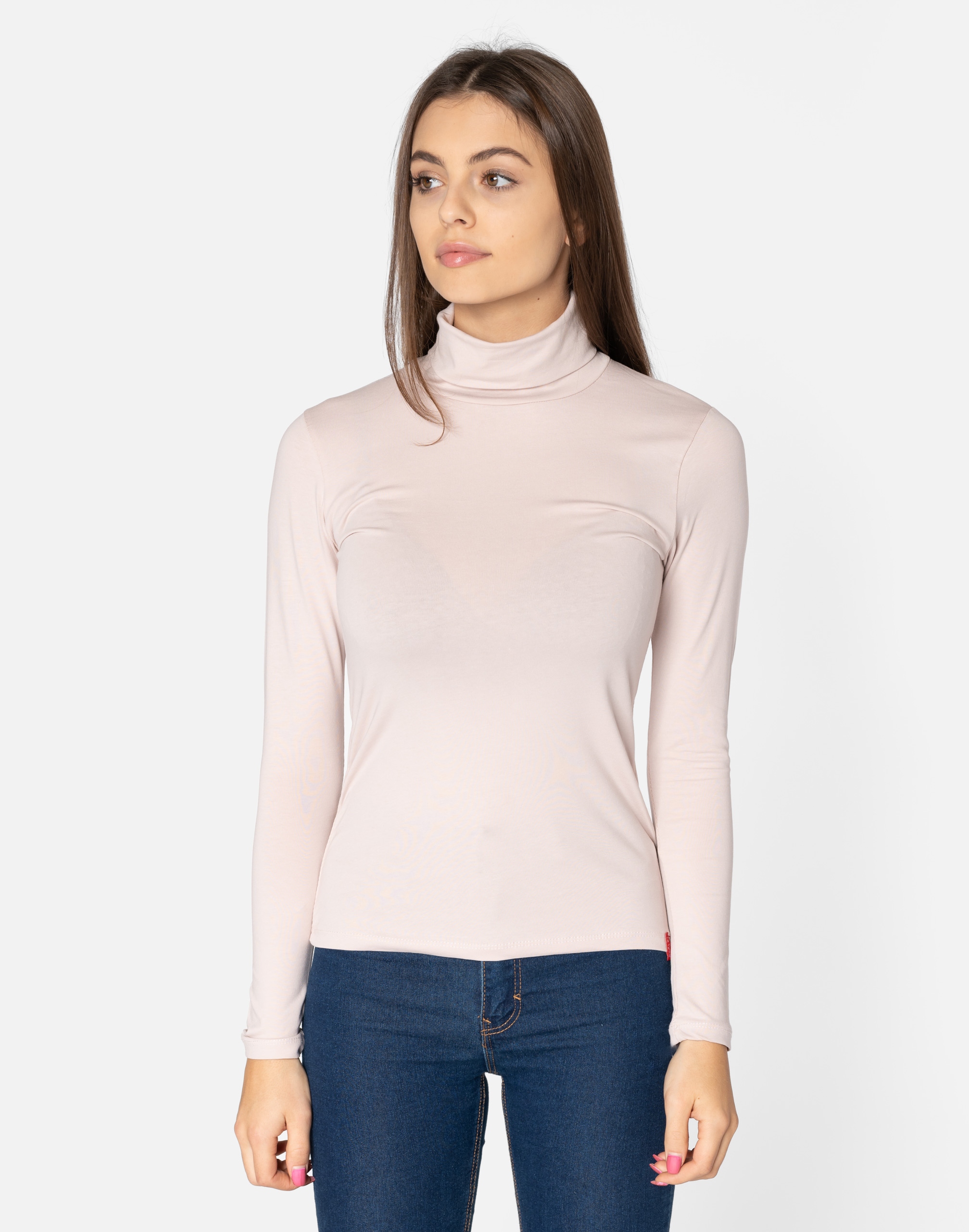 Golf Damski Cienki Sweter Golfy 8112-04 r S/M Rękaw długi rękaw