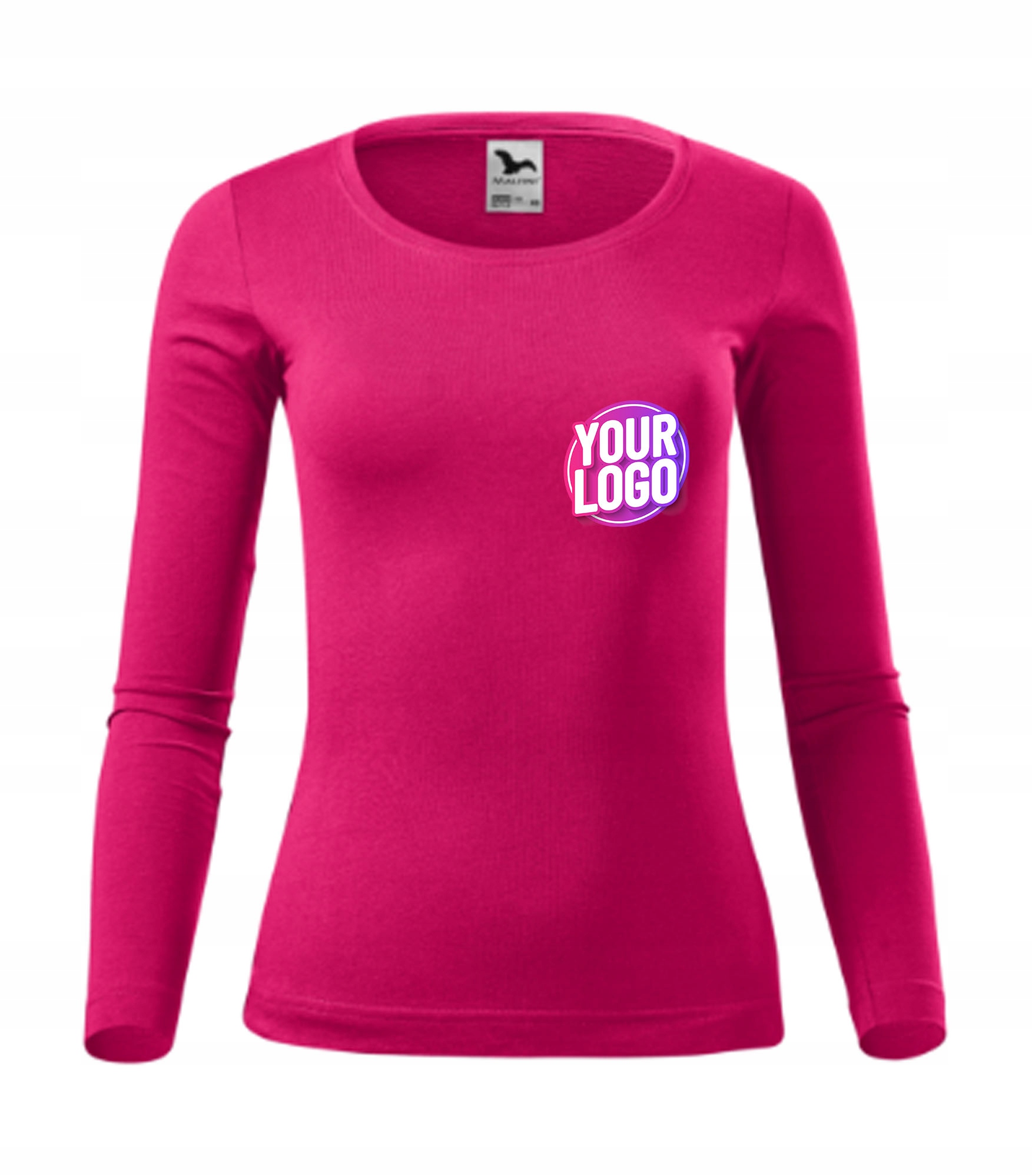 Koszulka damska z NADRUKIEM logo z przodu FIT-T LS 169