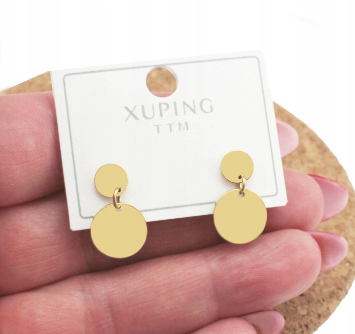 KOLCZYKI ZŁOTE STAL CHIRURGICZNA BLASZKI DOUBLE 316 L Rodzaj Klasyczne