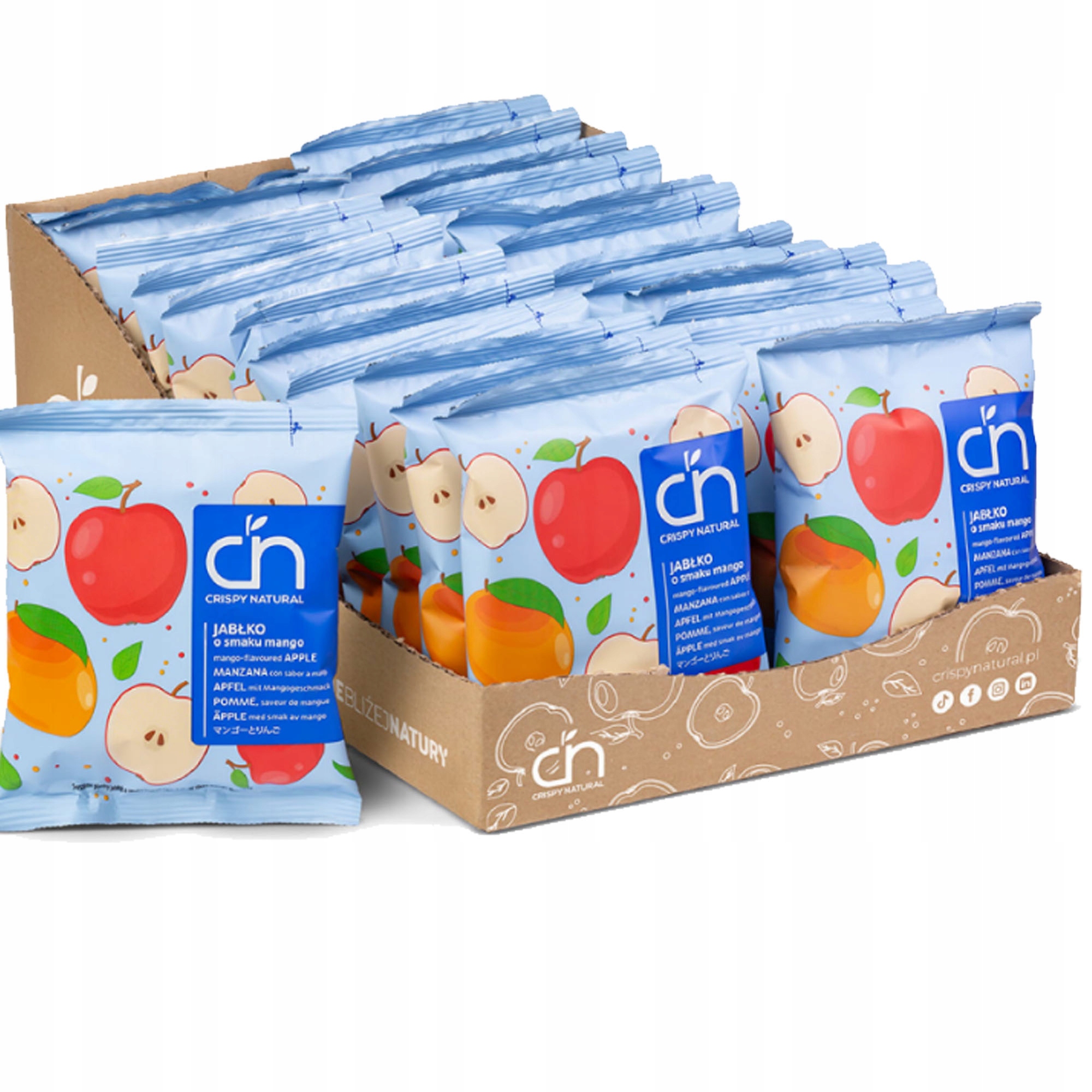 Crispy Natural Jabłko suszone o smaku mango 18g nr04 x24 0,432KG