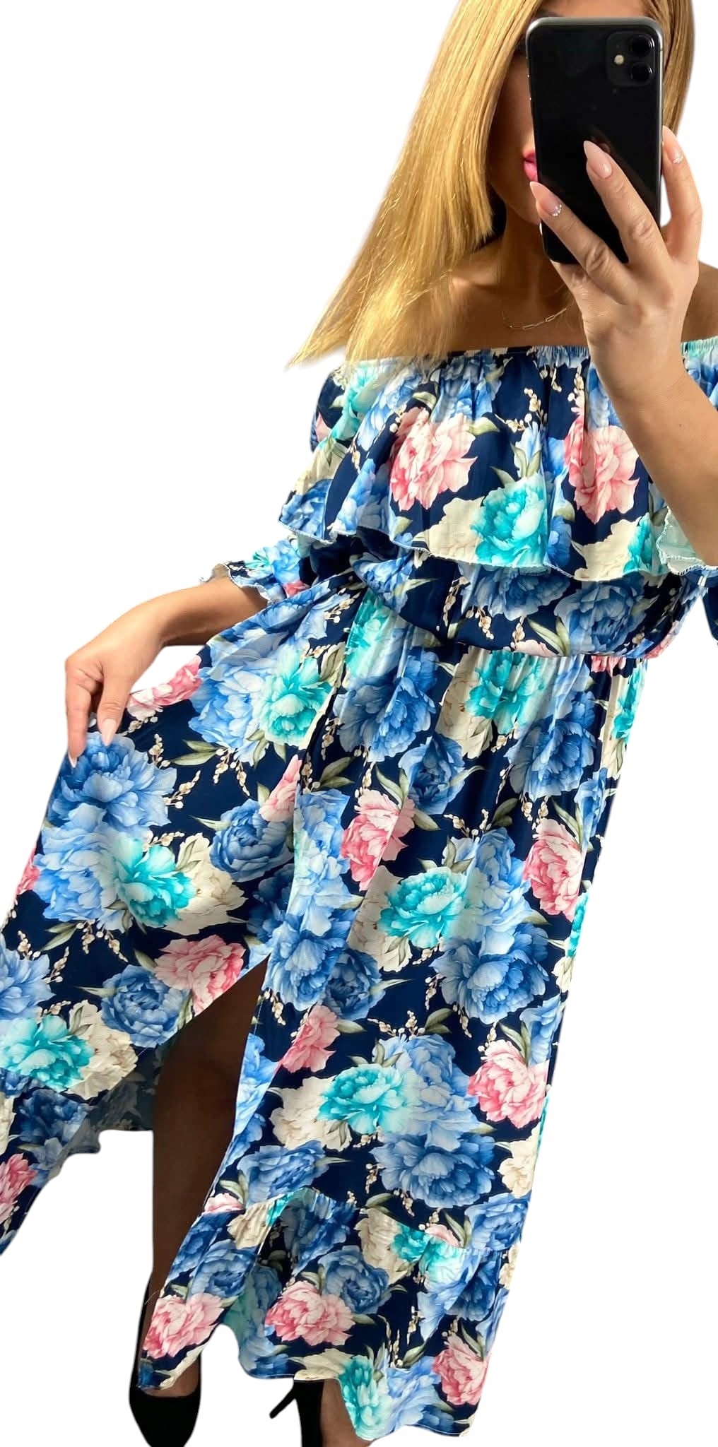 V0032 Šaty Maxi Španělské Se Vzory K2 vel. 48 (4XL)