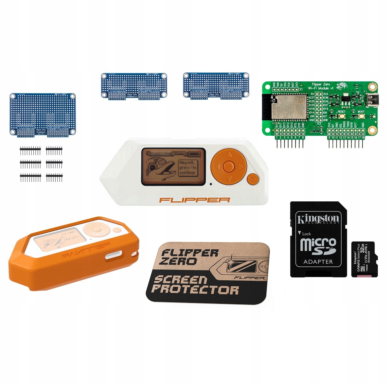 Pełny zestaw Flipper Zero Akcesoria multitool radiohacking Rf Rfid Ir Bt
