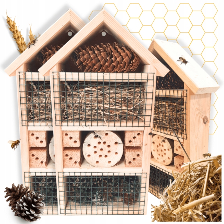 2XDomek dla owadów hotel budka lęgowa murarka domki Duży aż 47cm! Eko