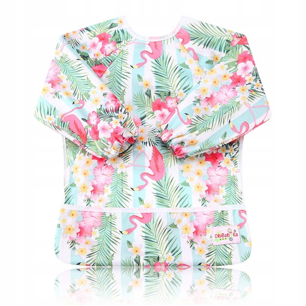 ŚLINIAK FARTUSZEK BLW Z RĘKAWAMI KIESZONKĄ WODOODPORNY 6-36m