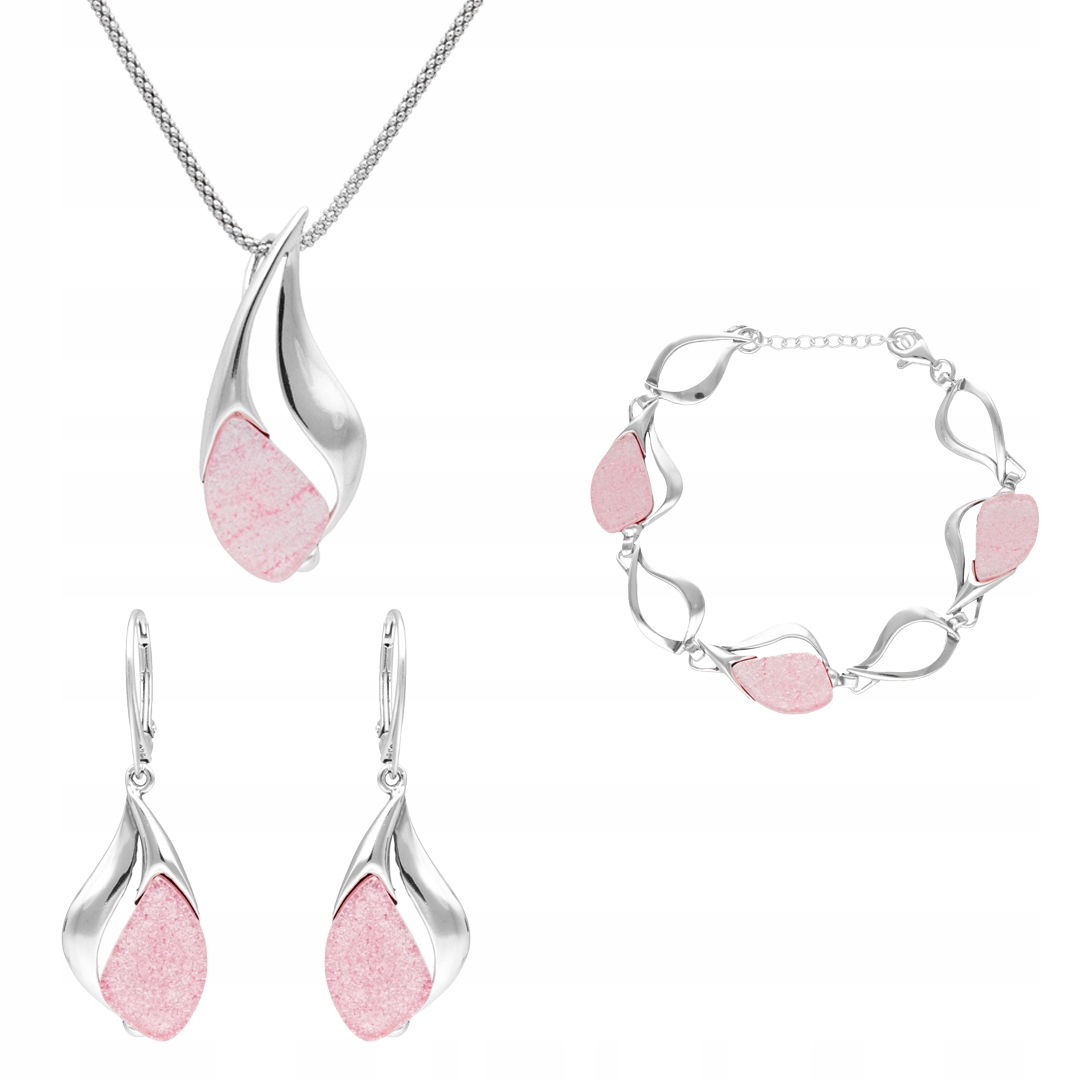 Stříbrná sada s měsíčním kamenem – náušnice , přívěsek , náramek