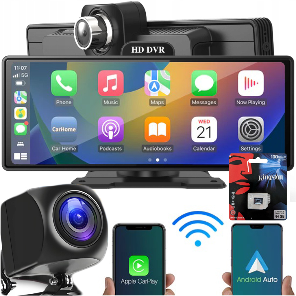 Radio Stacja Multimedialna Monitor Apple Carplay Android Auto Dvr 2 Kamery