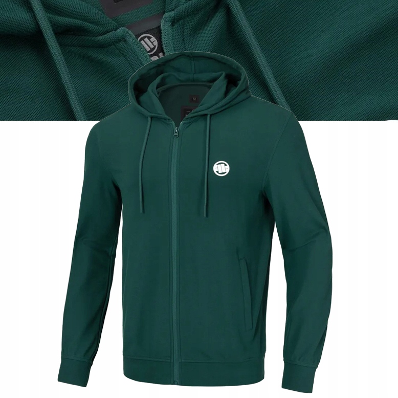 Męska Cienka Bluza Rozpinana z Kapturem Pitbull Pique Rockey Sportowa