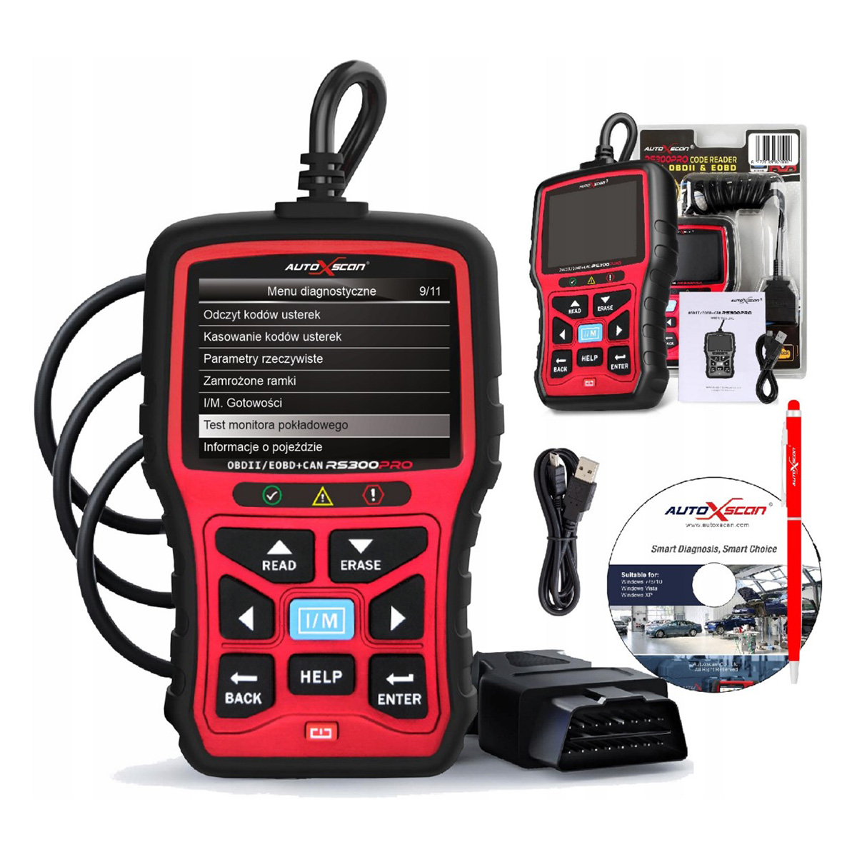 PROFESJONALNY TESTER DIAGNOSTYCZNY WSZYSTKIE MARKI OBD2 ELM327 AutoXscan Marka AutoXscan