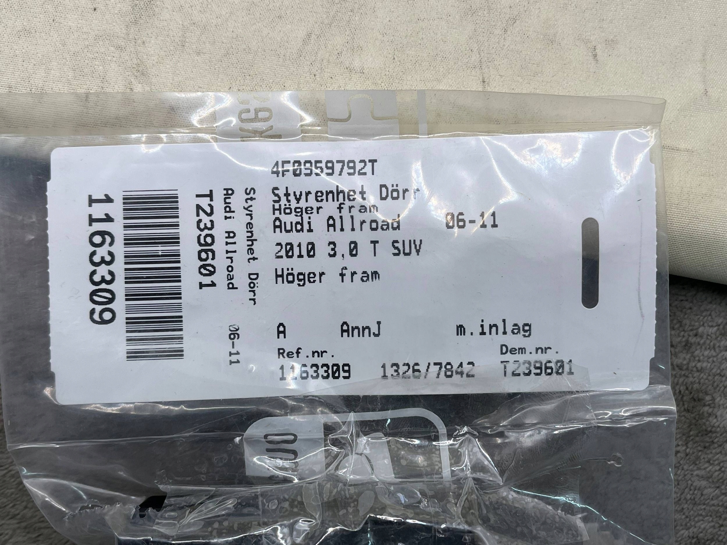 module control unit door right front AUDI A6 C6 4F0959792R !J