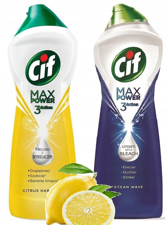 

Zestaw Cif Max Power 1L mleczko z wybielaczem