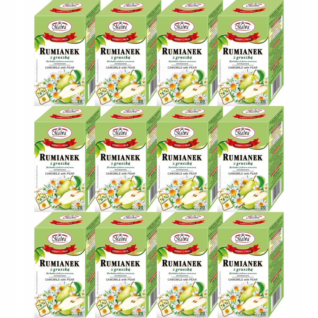 Levně Malwa tea 100% čaj čaj s hruškou 20 tbl. x 12 kusů