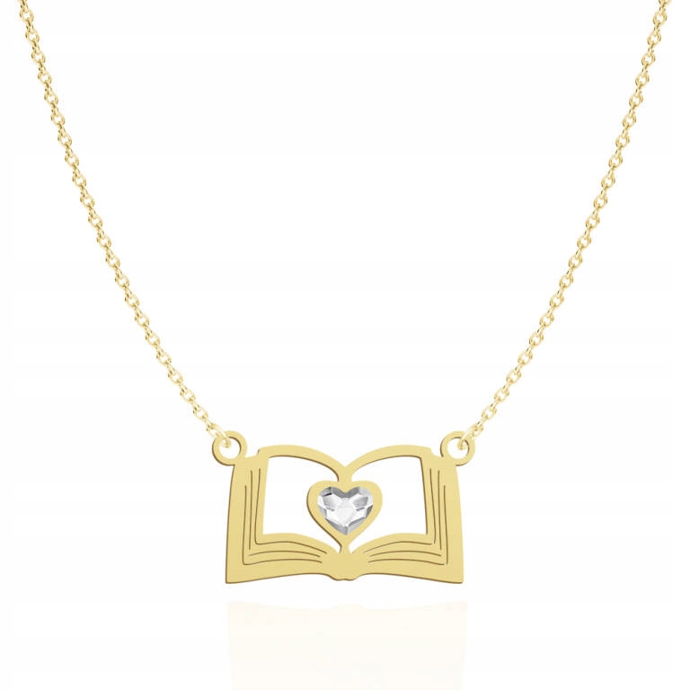 

Pozłacany Naszyjnik Książka Tabliczka