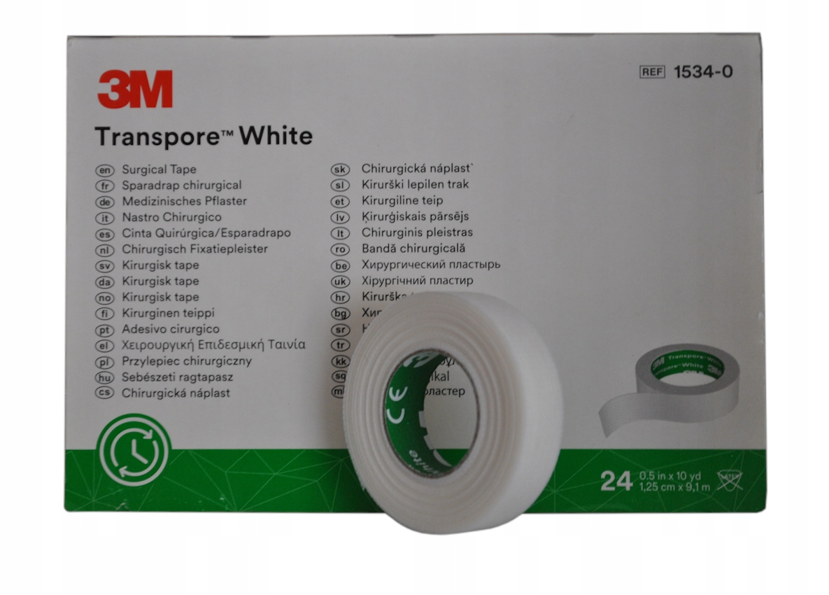 

Transpore White 3M Przylepiec 1,25cm x 9,1m 1SZT.