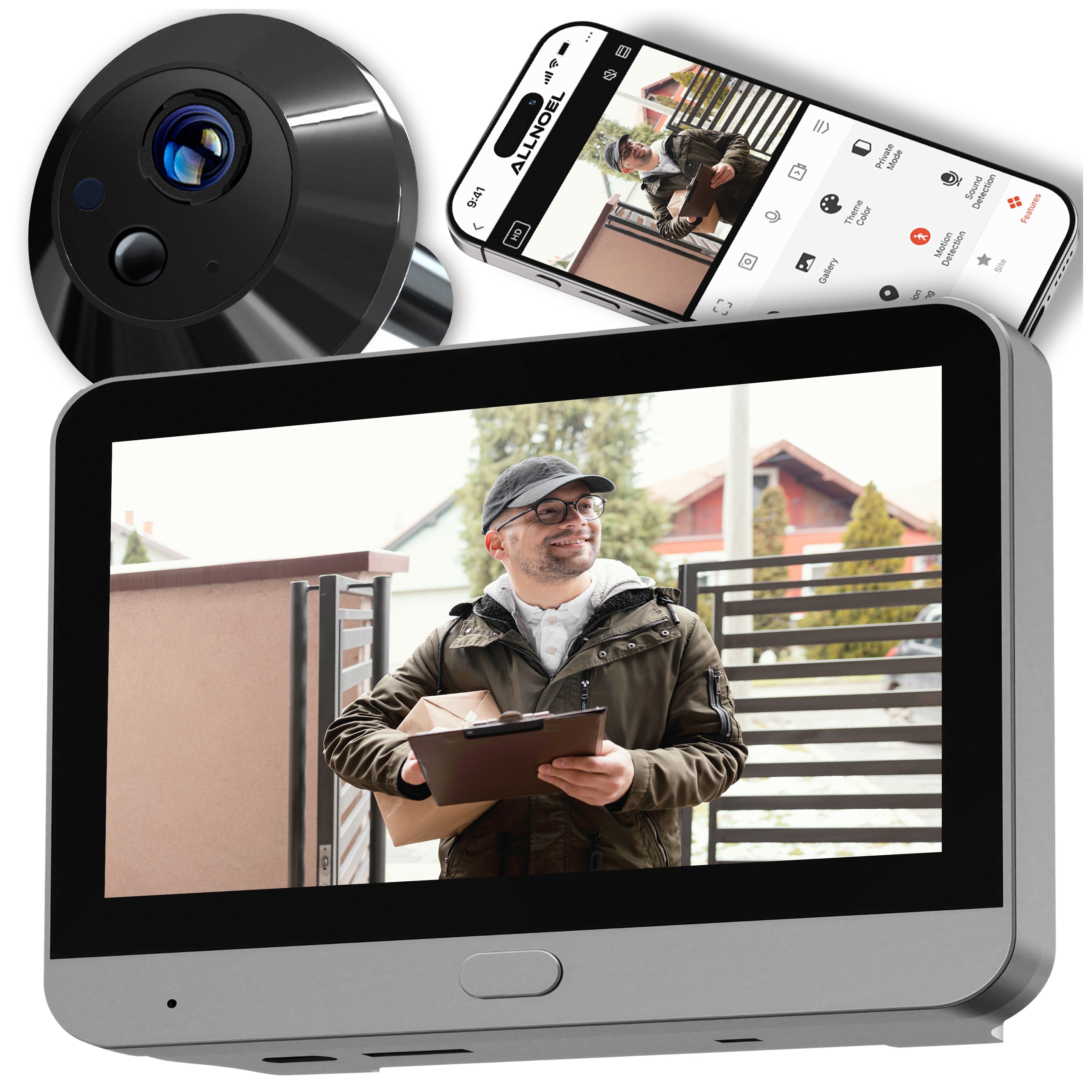 Kukátko Kamera Jidáš Full Hd Wifi Tuya Videodomofon Noční Režim 5000mAH 167°