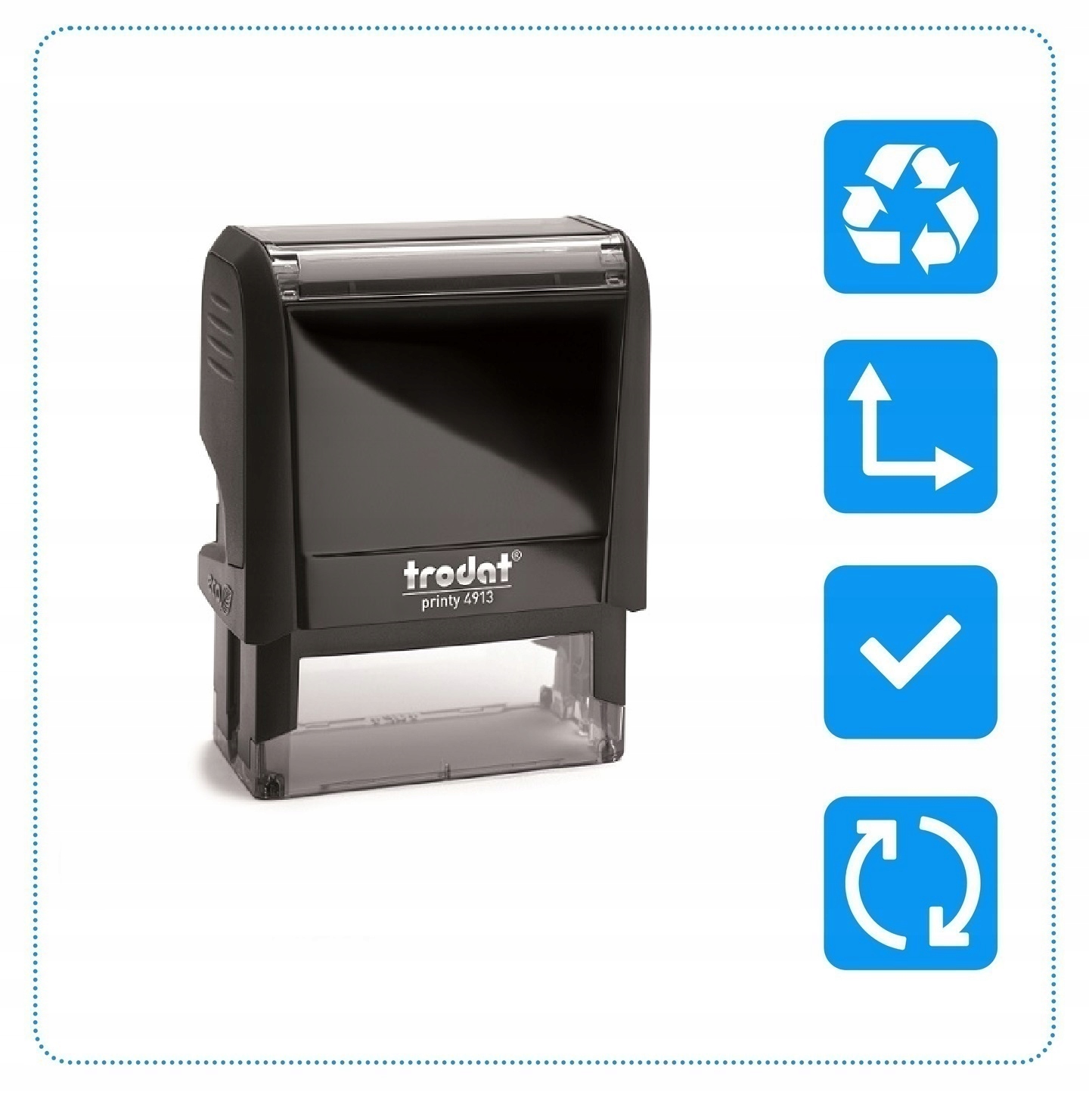 Pieczątka TRODAT Neon żółty 4913 t. nieb Liczba wersów 7-8 wersów