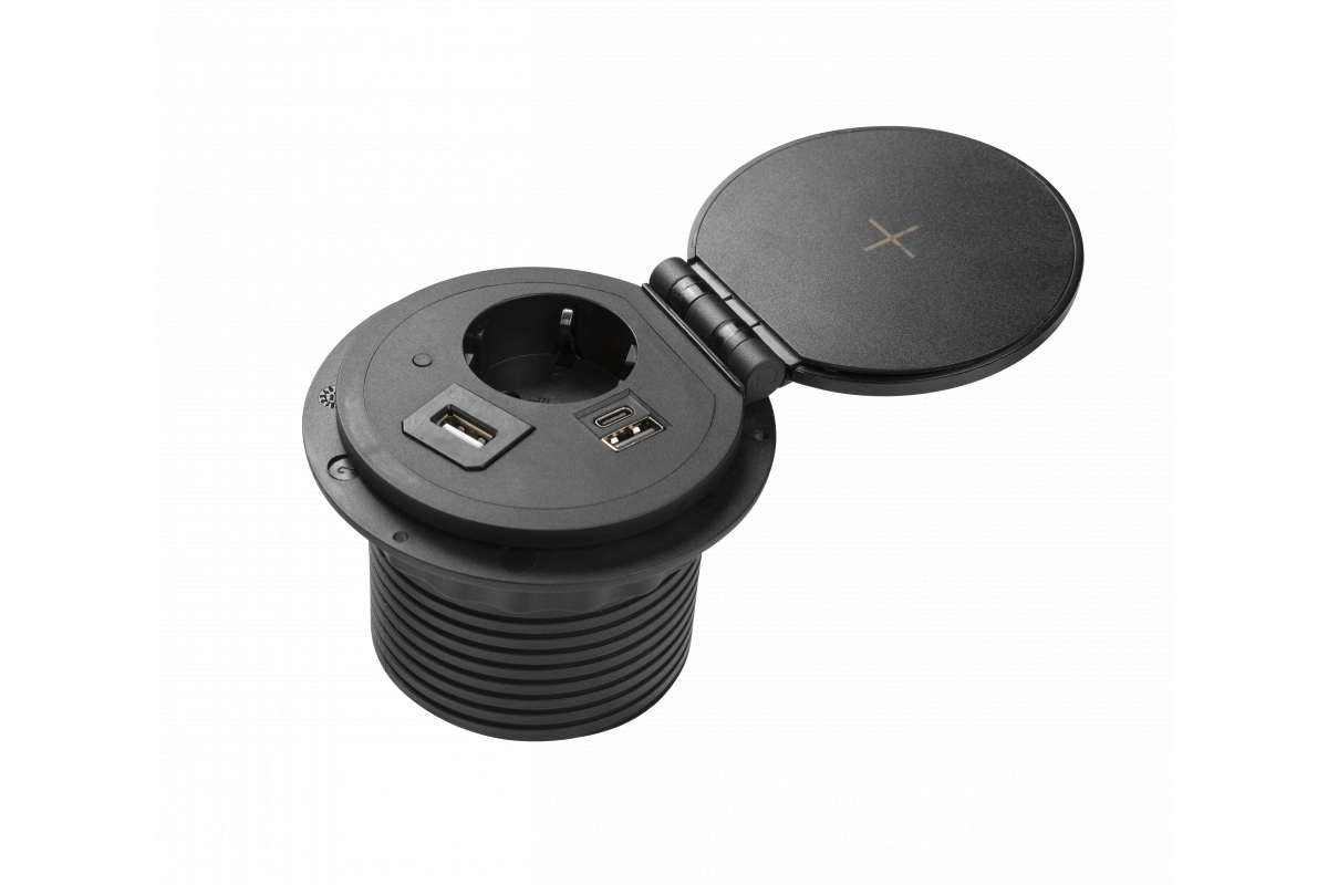 Elektrická zásuvka, Usb doska, čierna, Charger Plus