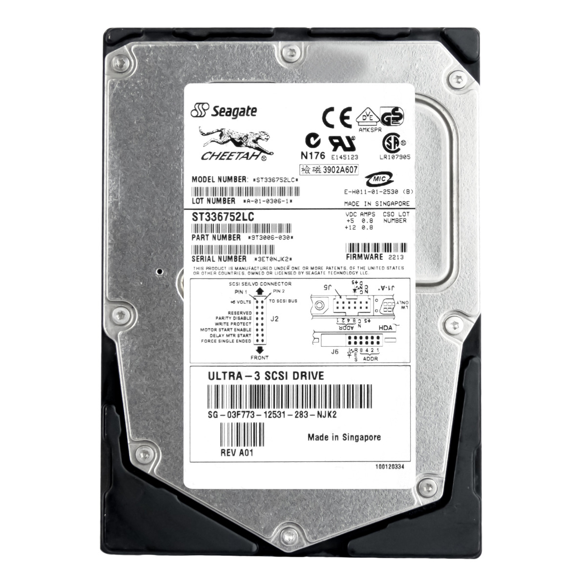 Dell 03F773 36GB 15K 8MB Scsi U160 3.5'' ST336752LC