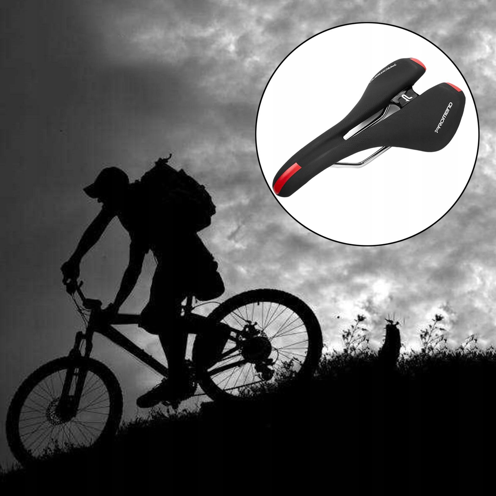 Siodełko do roweru górskiego szosowego, czarne, Długość 30 mm