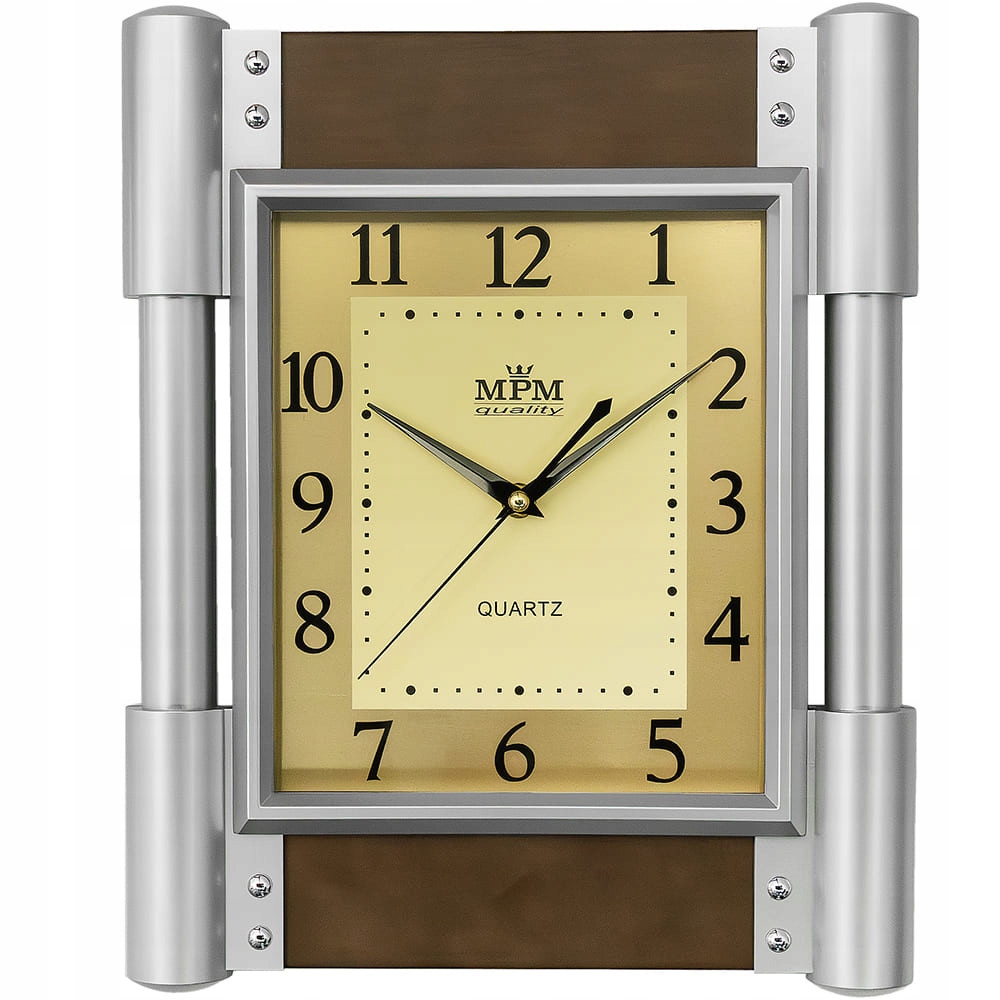 Tiché Obdélníkové Klasické Elegantní Nástěnné Hodiny Mpm WO135.E 31x38 cm