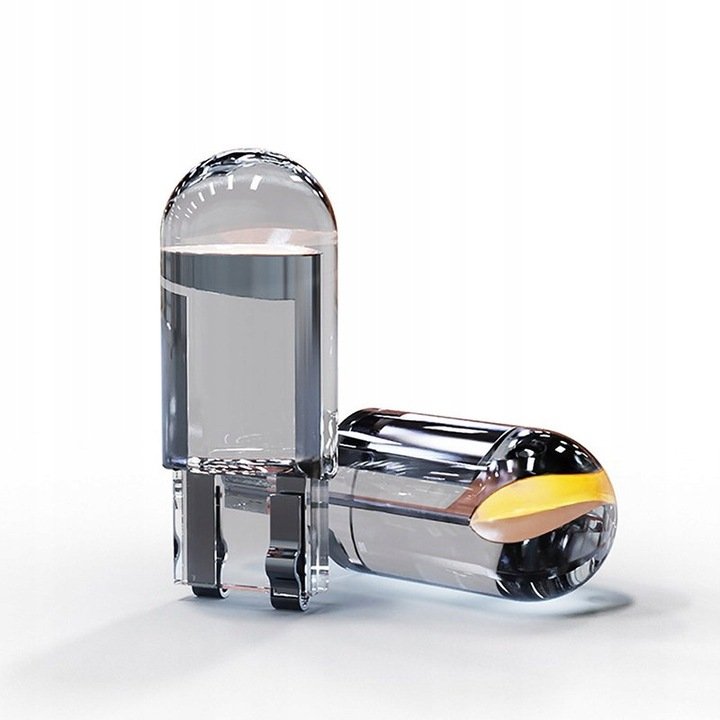 Dioda LED COB W5W T10 TRANSPARENTNA BIAŁA 12V