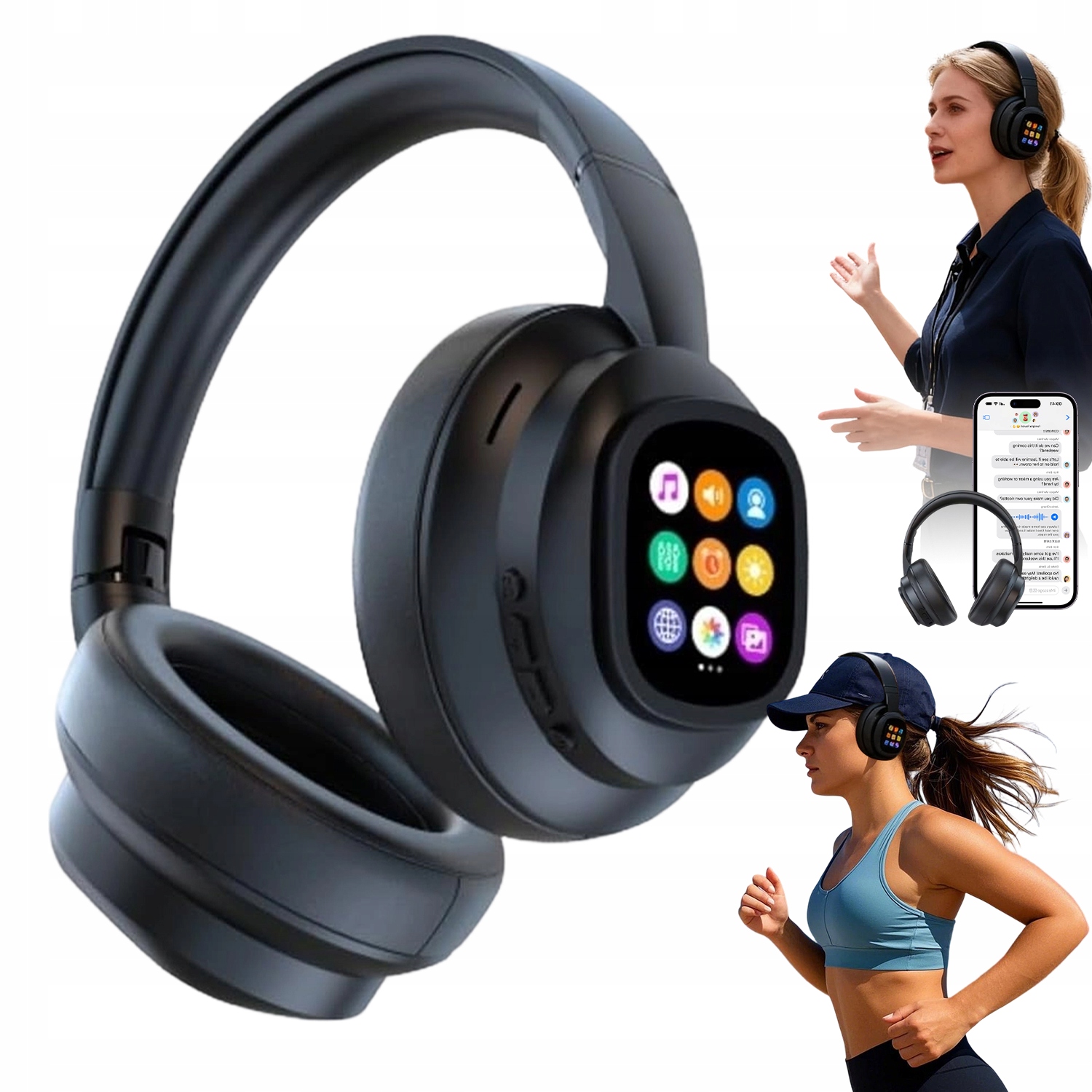 Sluchátka S Ai Bezdrátovým Překladačem 133 Jazyky Bluetooth 6.0 Černá