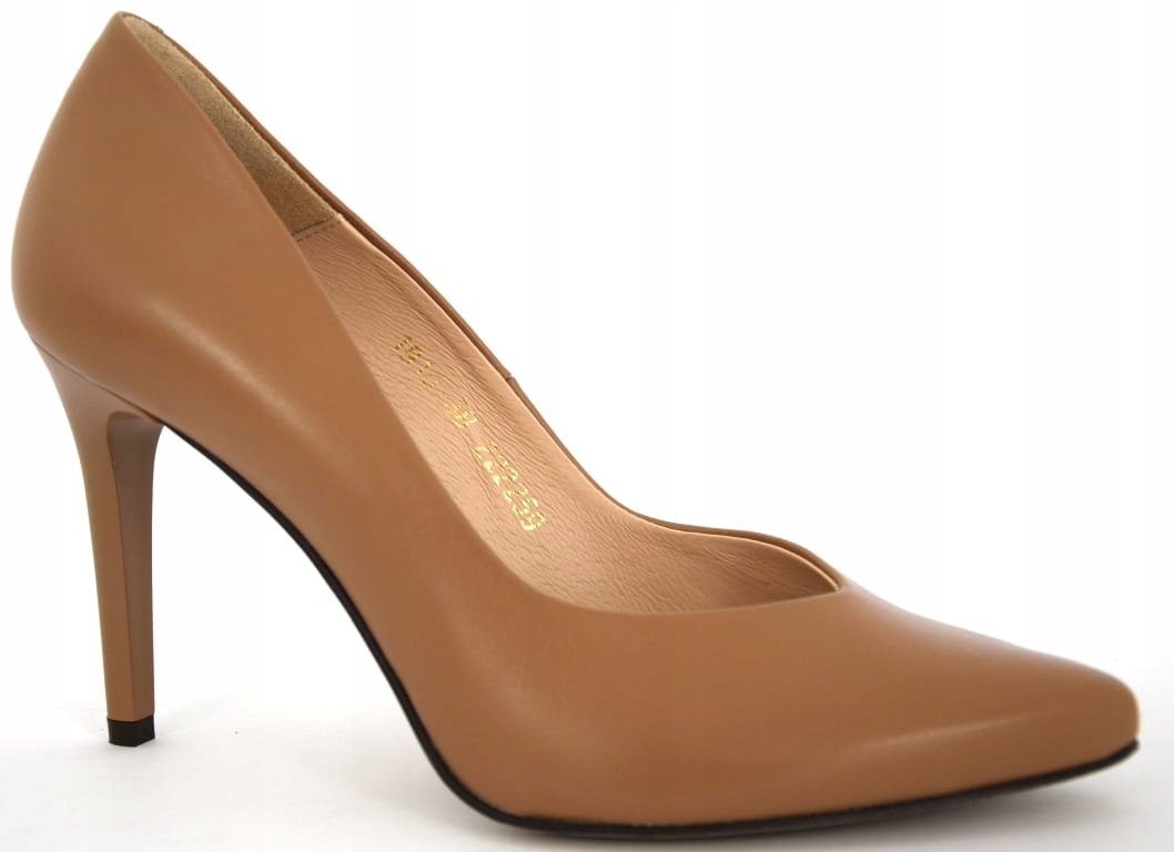 Módní Dámské Lodičky Béžové S Podpatky 1916 VEL.38