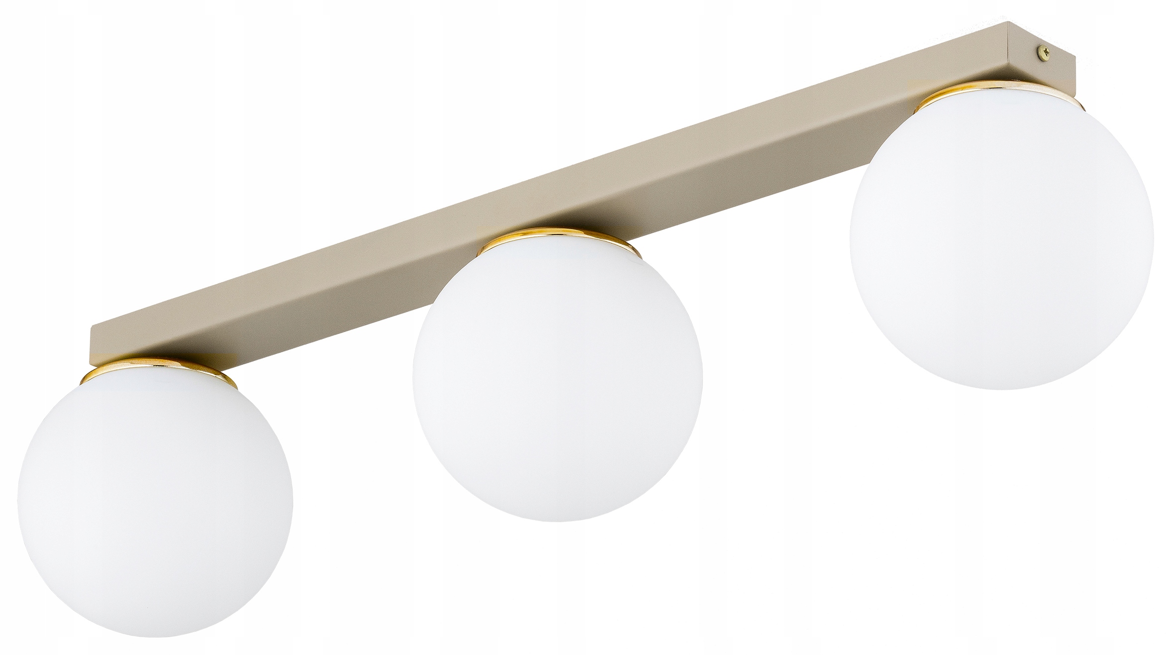 Lampa Sufitowa Plafon Żyrandol Szklane Kule Milo Beżowy Ecru Złoty