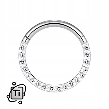 

kolczyk Clicker Tytanowy z cyrkoniami 1,2/8 mm