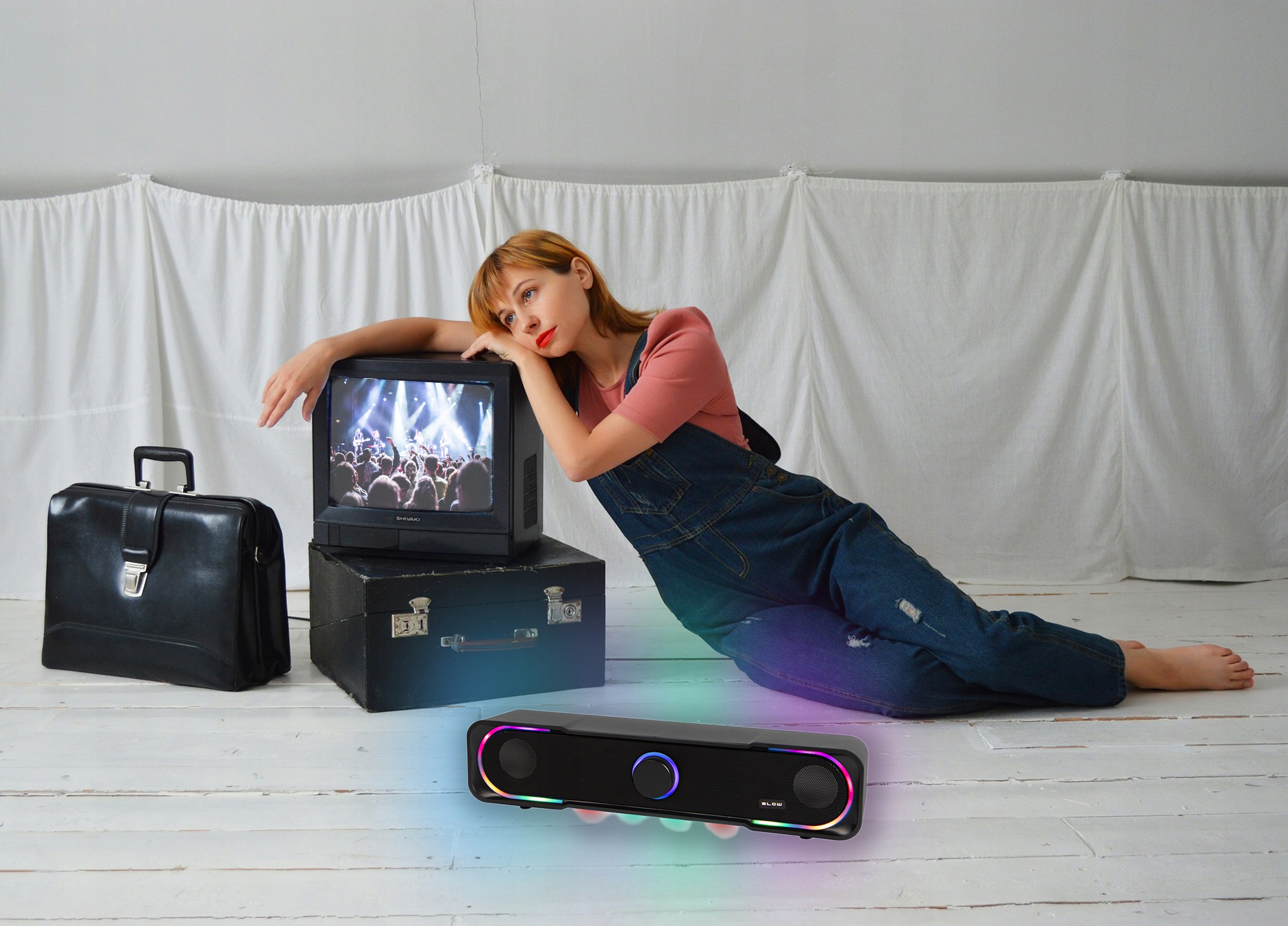 SOUNDBAR GŁOŚNIKI KOMPUTEROWE 2.0 DO KOMPUTERA LAPTOPA AUX LED USB Kod producenta 66-404#