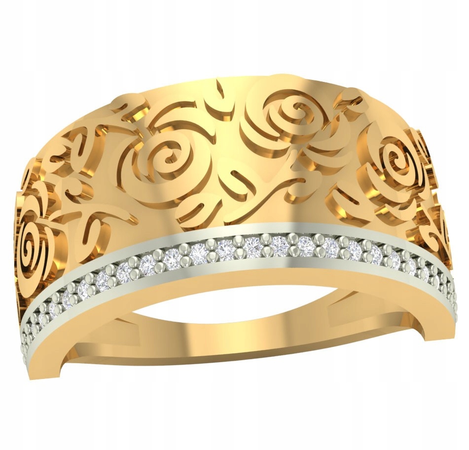 Zlatý Prstýnek S Řeckým Vzorem Pr. 585, Široký