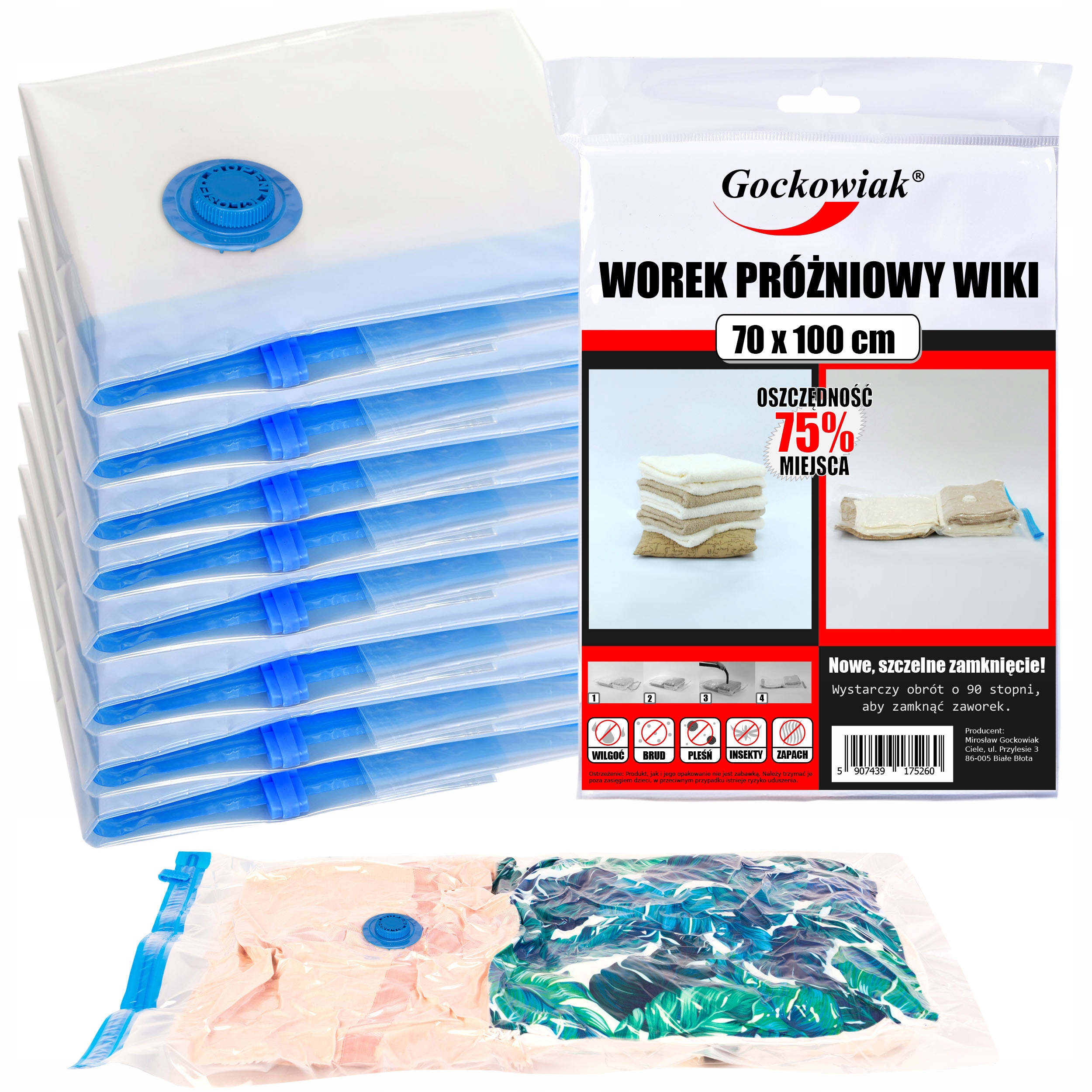 Levně Vakuové Pytle Na Oblečení Povlečení Pouzdro Vákuový Pytel 70x100 10 kusů