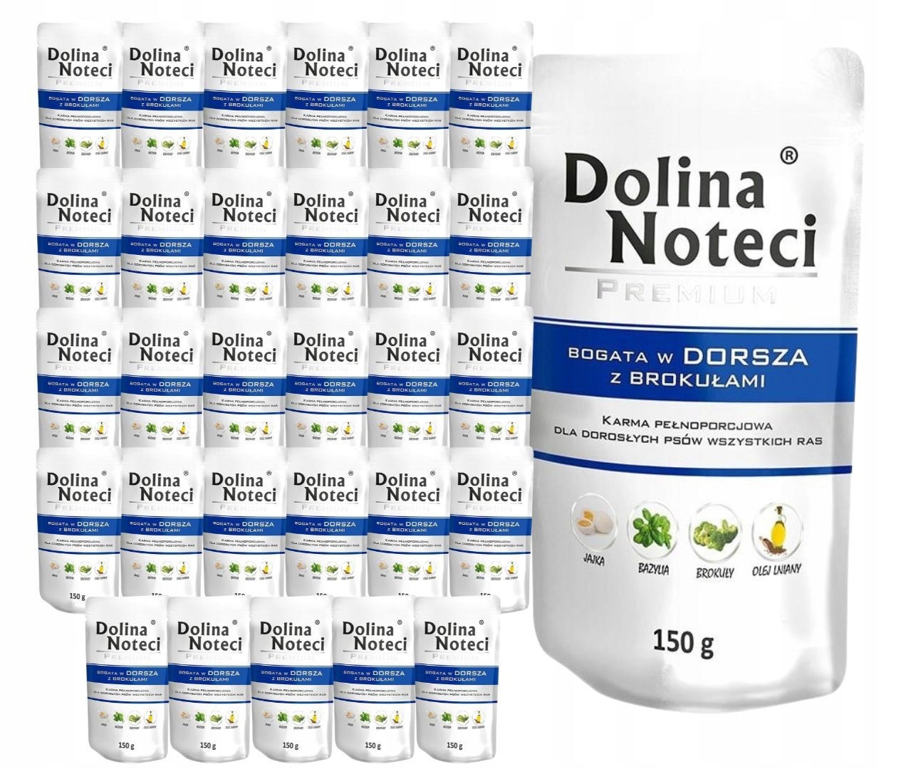 Levně Dolina Noteci Premium vlhké krmivo pro psy bohaté na tresku a brokolici 30x150 g