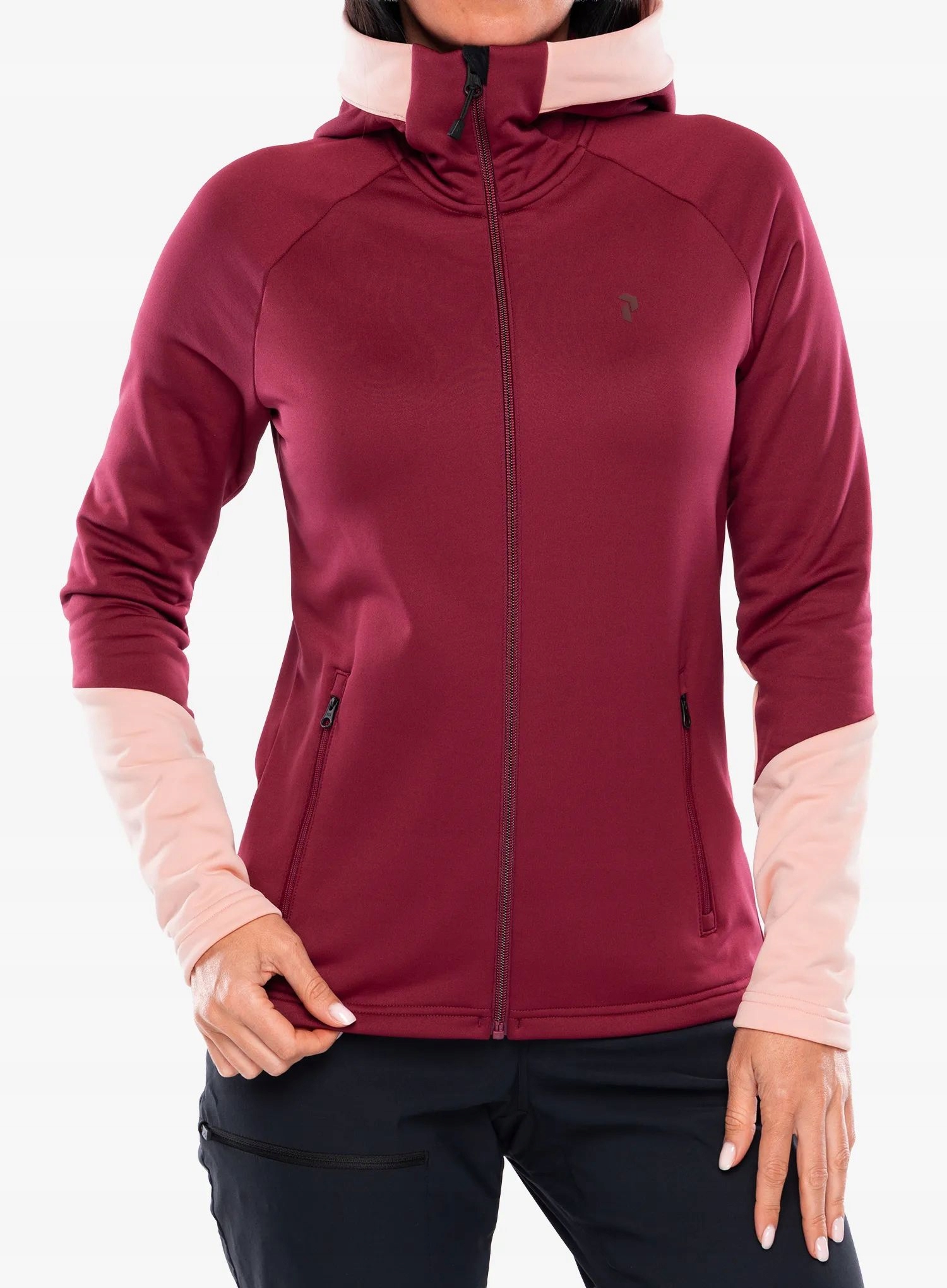 Dámská Mikina Peak Performance Rider Essentials s kapucí na zip zenitová/broskvová velikost S
