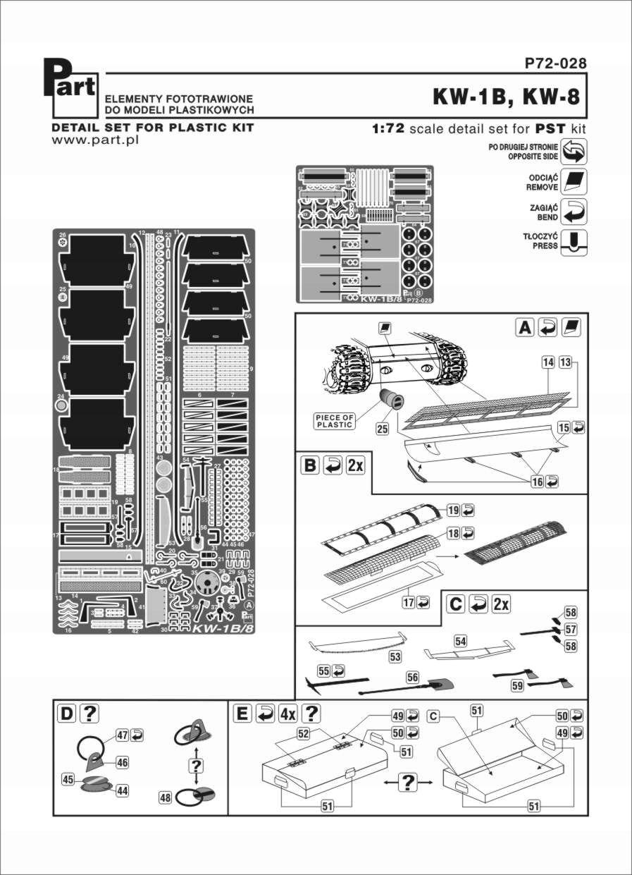 Část P72-028 1/72 KV-1B KV-8 (pst)