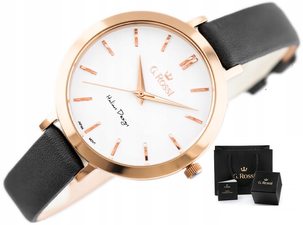 

Zegarek Damski G. Rossi Rita skórzany Box Grawer