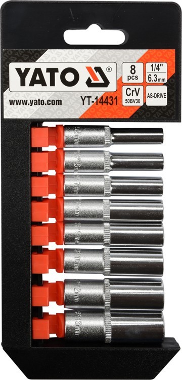 

Zestaw Nasadek Długich 1/4, 8CZ. YT-14431 Yato