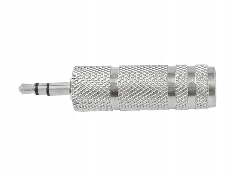 Przejściówka jack 3,5mm jack 6,3mm stereo metal