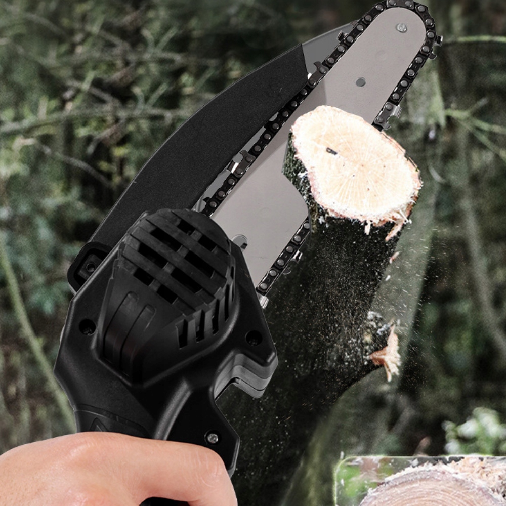 MOCNA PIŁA ŁAŃCUCHOWA AKUMULATOROWA 6” + 2X AKUMULATOR 48V 1200W ZESTAW XL Zawiera baterie tak