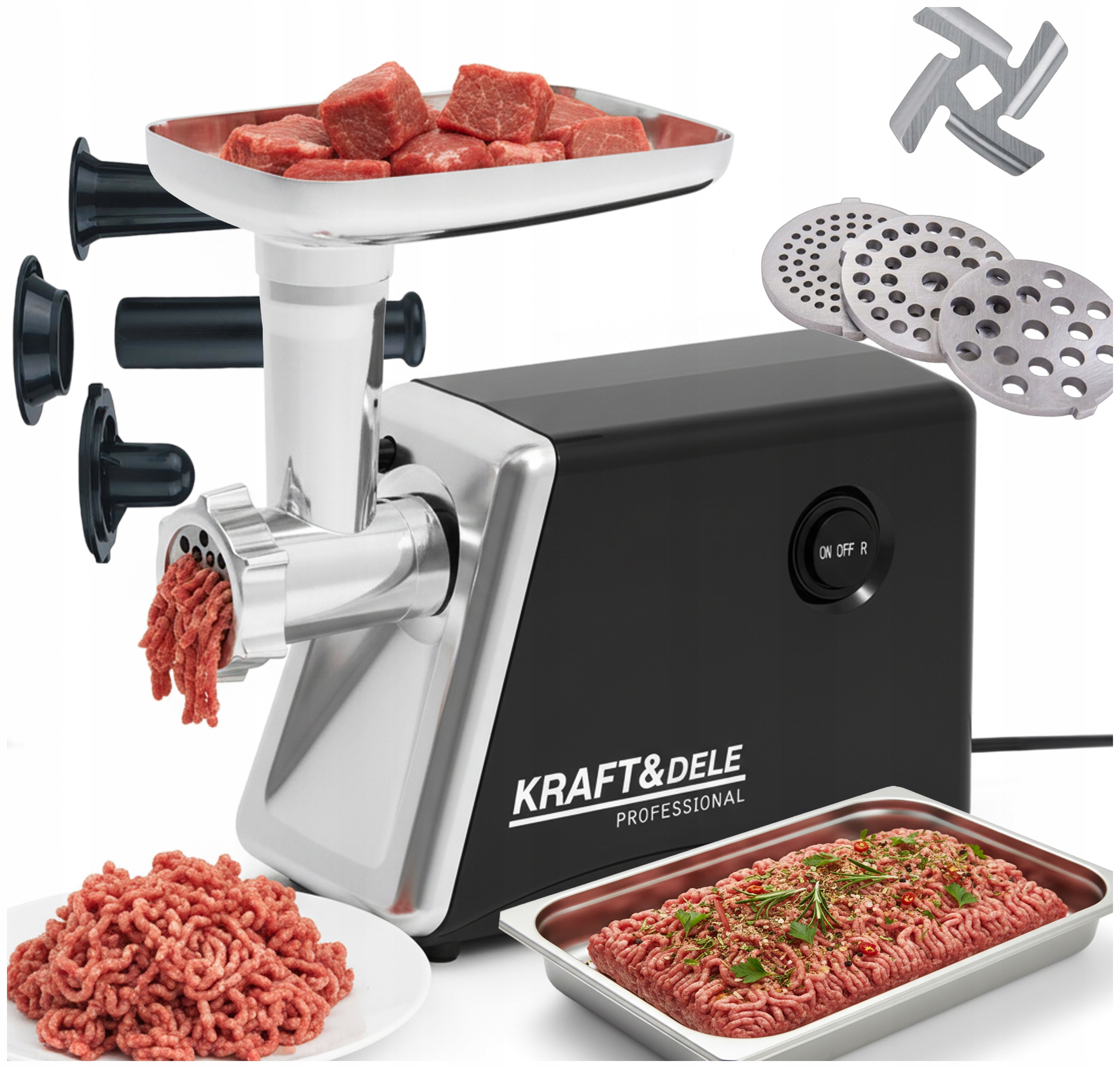 Elektrický Mlýnek Na Maso Sada 13v1 Na Klobásy 2000W