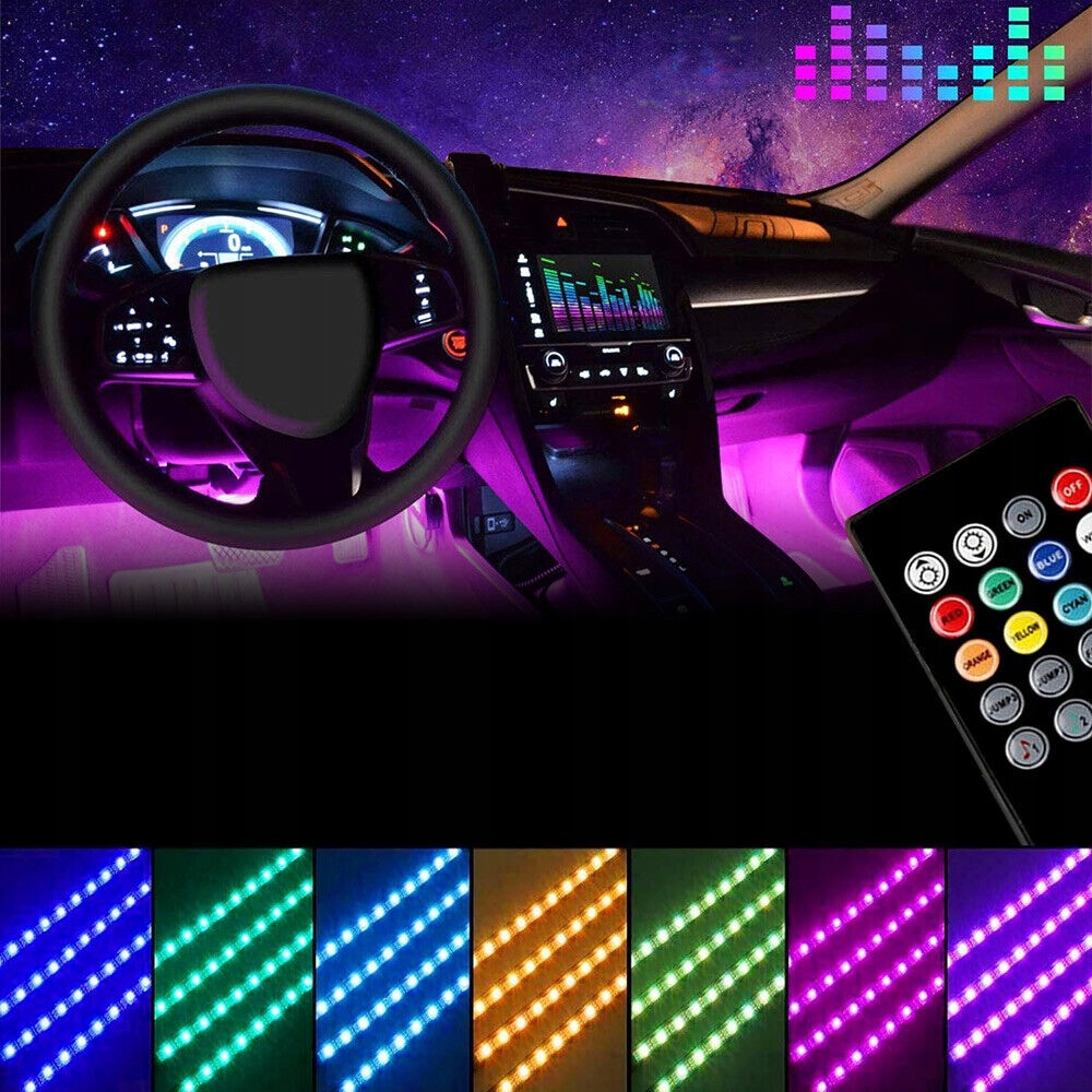KOLOROWE LAMPKI LED RGB DO WNĘTRZA SAMOCHODU AMBIENT PILOT + APP Typ samochodu Samochody osobowe