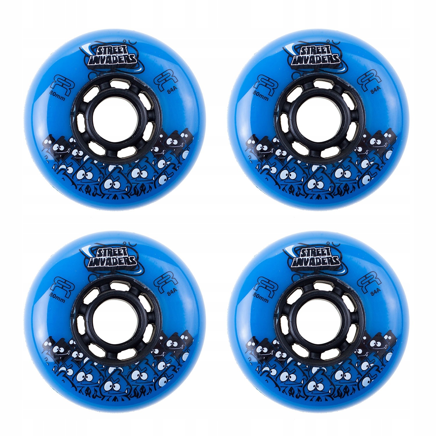 Kolečka pro kolečkové brusle Fr Street Invaders 80 mm/84A Modrá 4 kusy