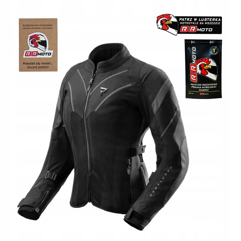 Dámská motocyklová bunda Rebelhorn Hiflow V Lady Black černá Bonus